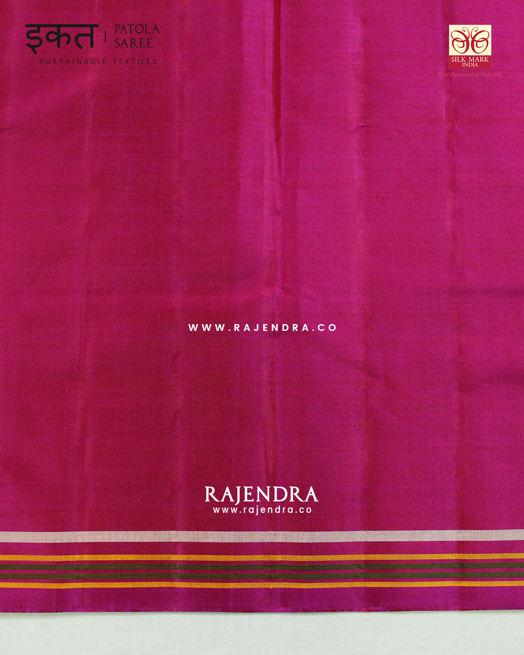 Exclusive Panchanda Design Magenta Pink Semi Double Ikat Rajkot Patola Saree