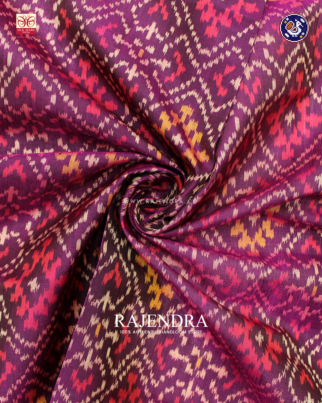 Traditional Panchanda Design Magenta Rajkot Patola Dupatta