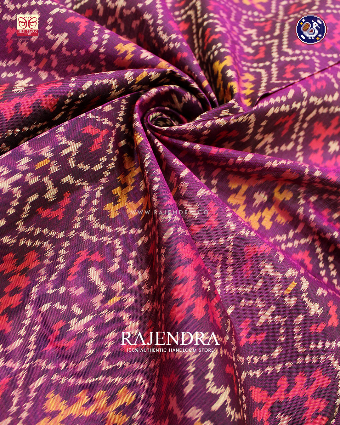 Traditional Panchanda Design Magenta Rajkot Patola Dupatta