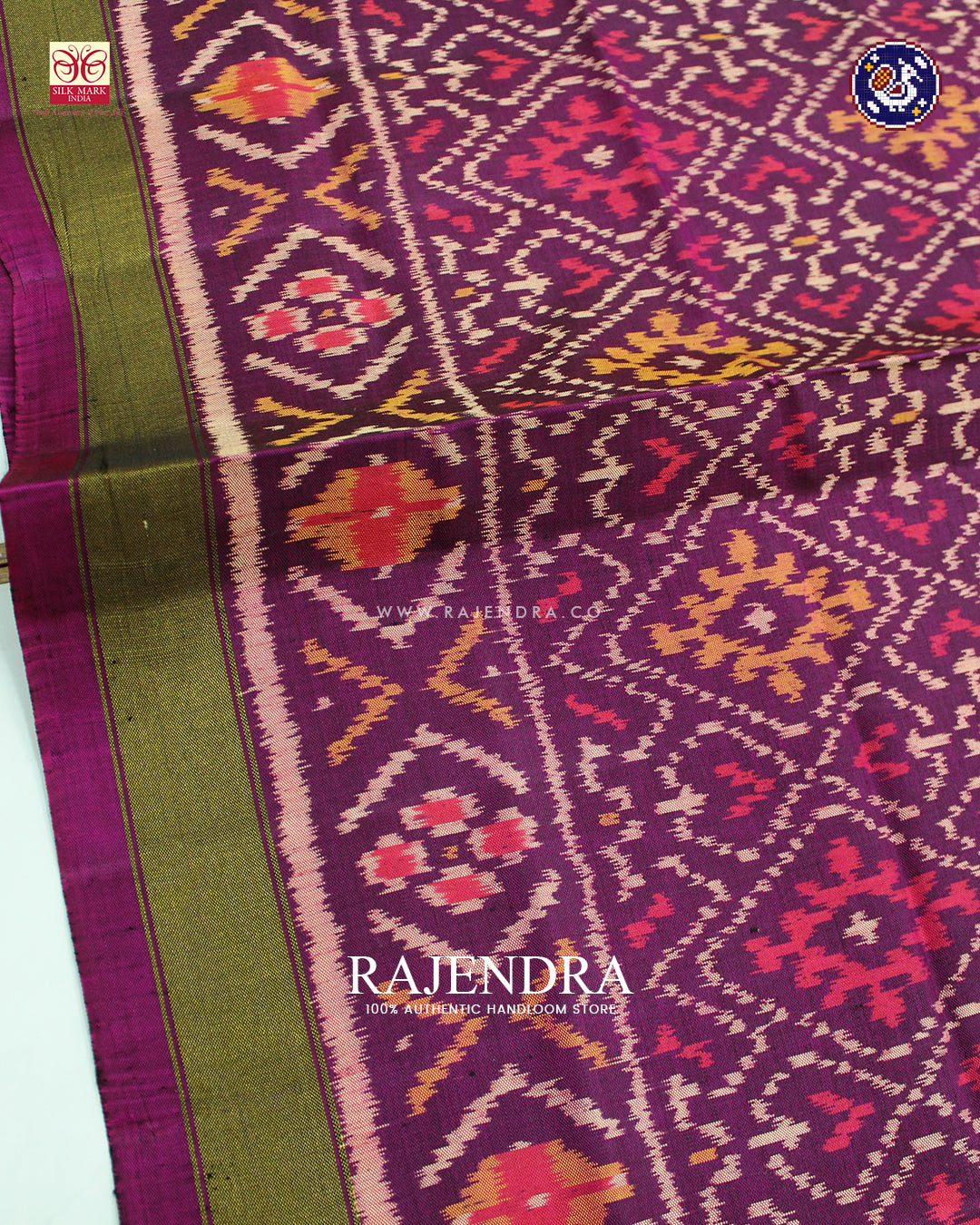 Traditional Panchanda Design Magenta Rajkot Patola Dupatta