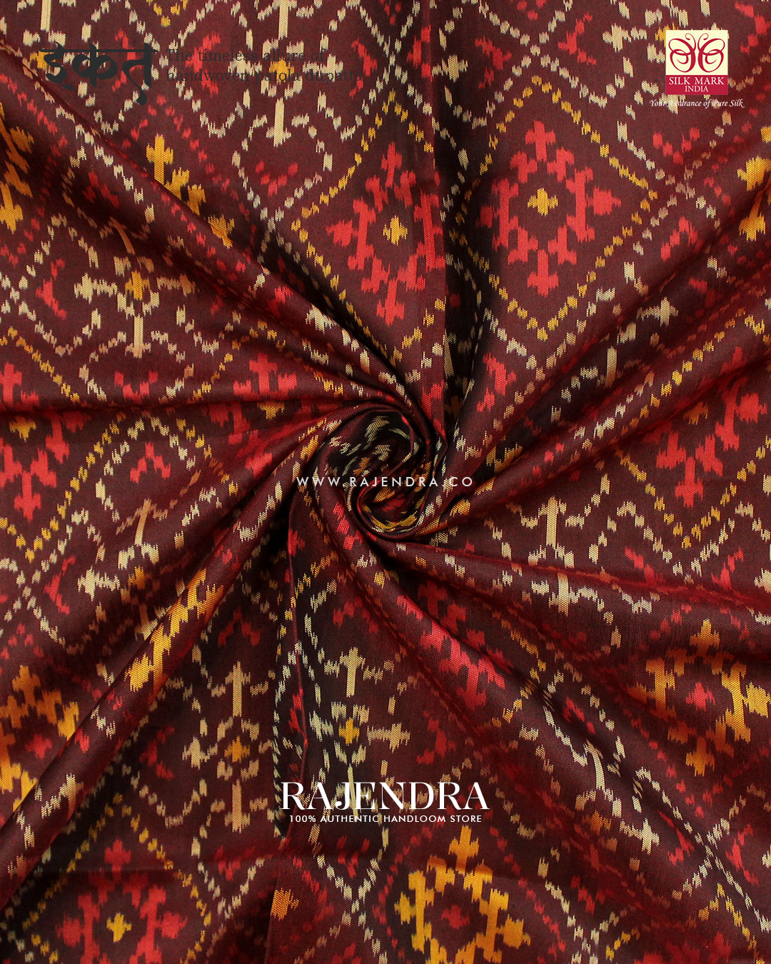 Traditional Panchanda Design Maroon Red Rajkot Patola Dupatta