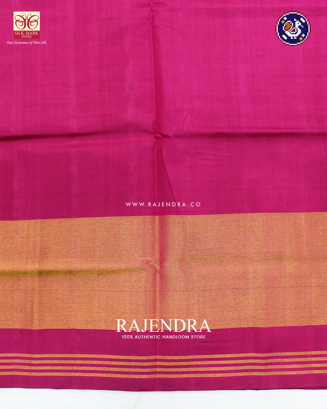 Traditional Panchanda Design Pink and Blue Rajkot Patola Saree