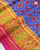 Traditional Panchanda Bhat Pink Blue Single Ikat Rajkot Patola Saree