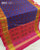 Traditional Panchanda Bhat Pink Blue Single Ikat Rajkot Patola Saree