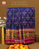 Traditional Panchanda Bhat Pink and Blue Single Ikkat Rajkot Patola Saree