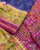 Traditional Panchanda Bhat Pink and Blue Single Ikkat Rajkot Patola Saree