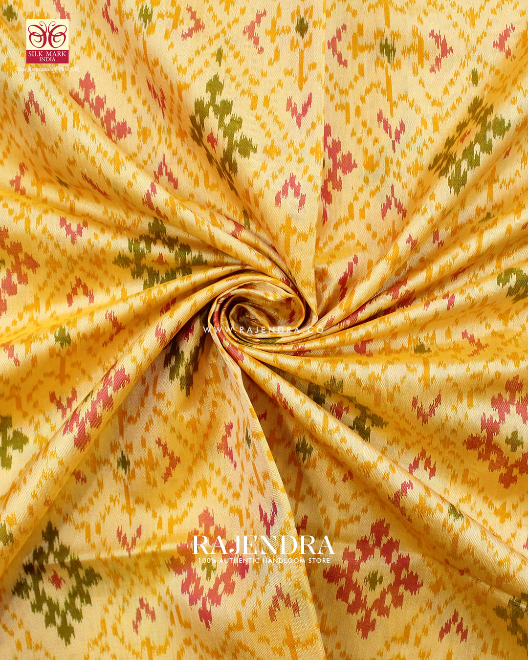 Traditional Panchanda Design Red Cream Single Ikat Rajkot Patola Saree