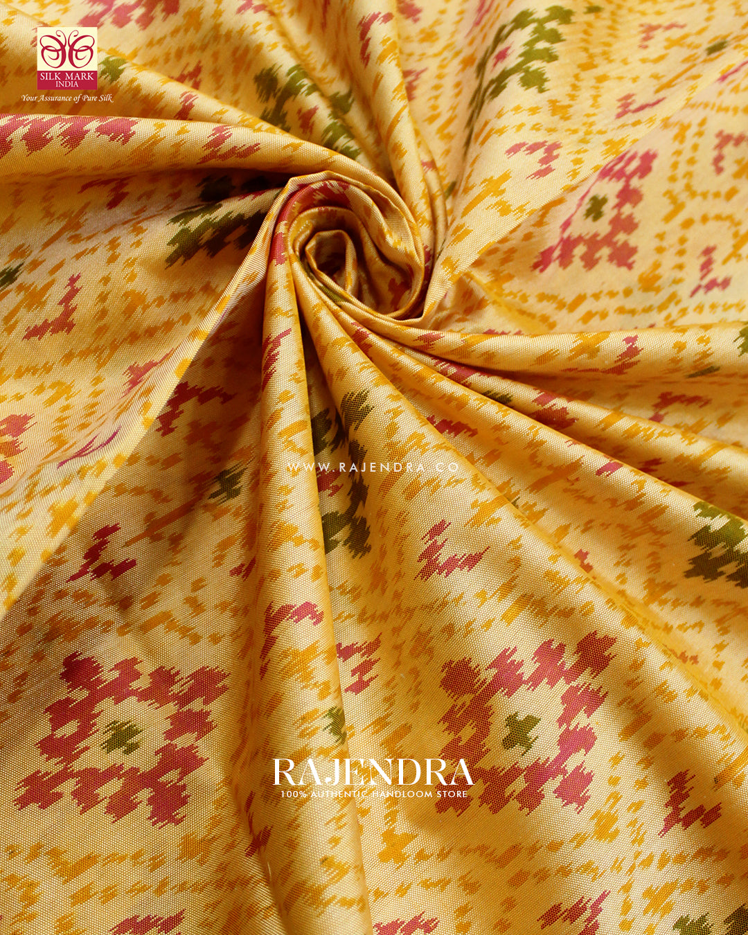 Traditional Panchanda Design Red Cream Single Ikat Rajkot Patola Saree