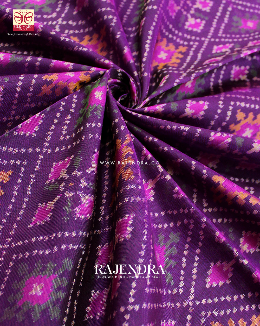 Traditional Panchanda Pink and Magenta Single Ikat Rajkot Patola Saree
