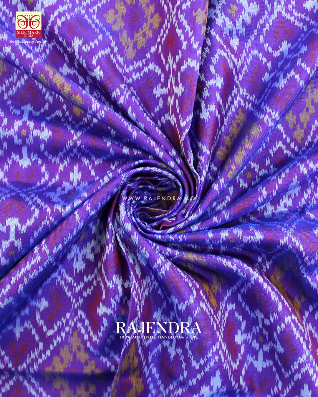 Traditional Panchanda Design Light Purple Single Ikat Rajkot Patola Saree