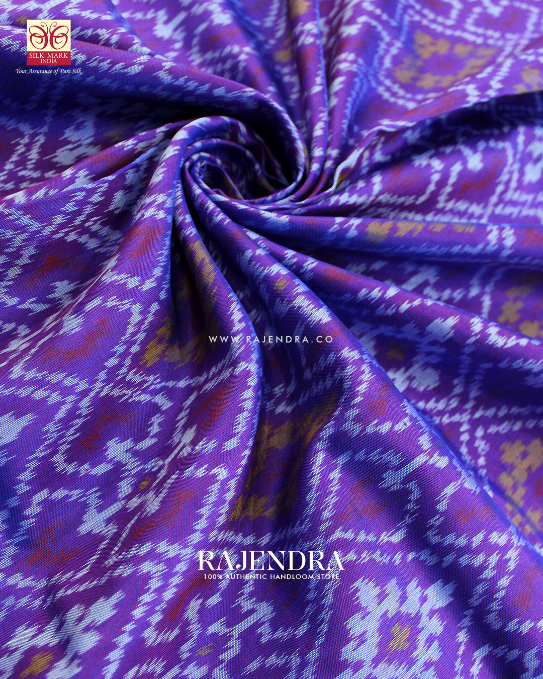 Traditional Panchanda Design Light Purple Single Ikat Rajkot Patola Saree