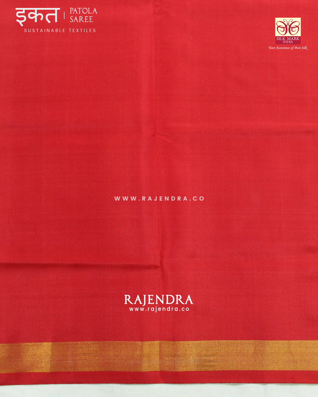 Traditional Panchanda Design Red Single Ikat Rajkot Patola Saree