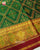 Traditional Panchanda Bhat Red and Green Single Ikkat Rajkot Patola Saree