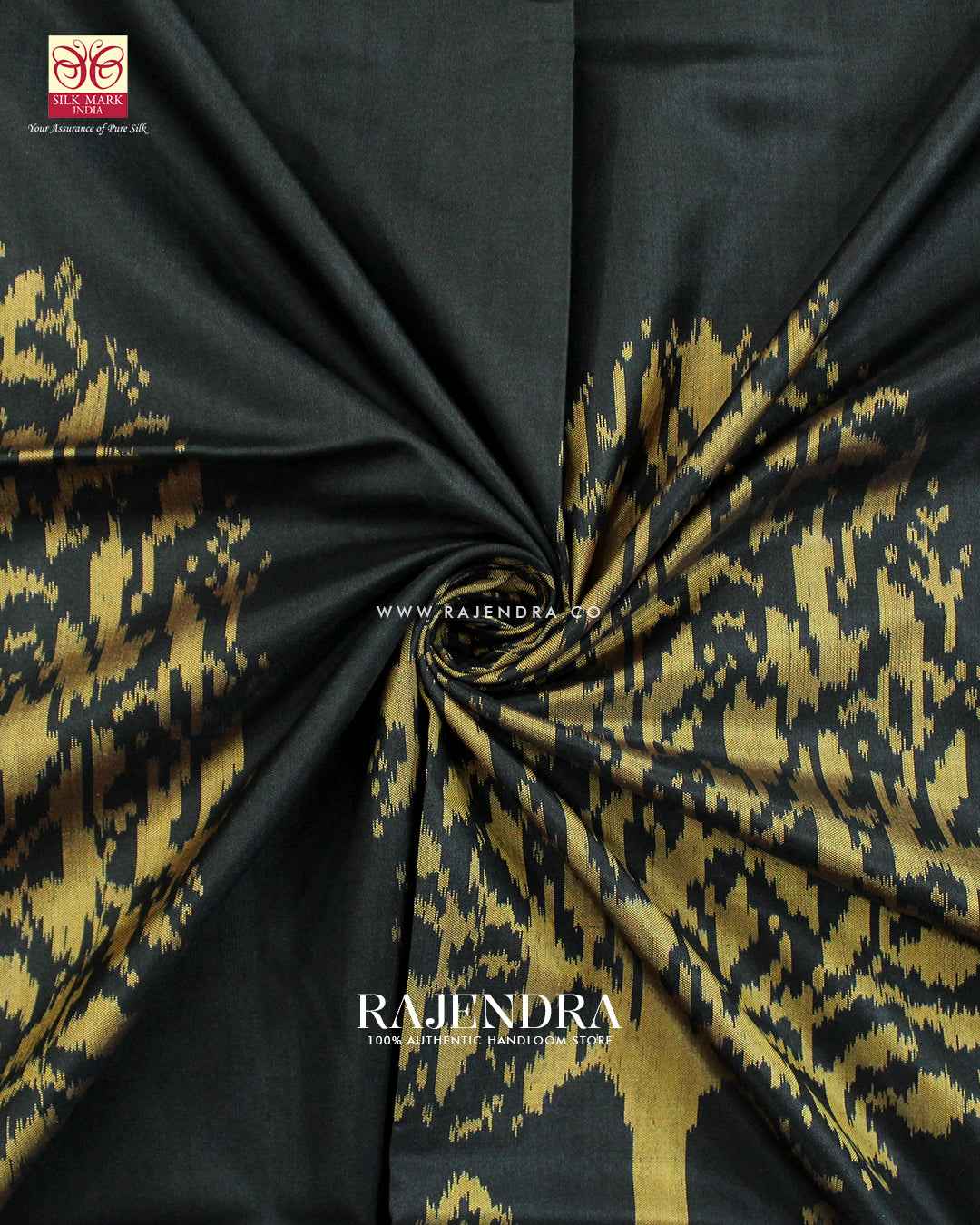 Exclusive Parrot Motif Black Single Ikat Rajkot Patola Saree