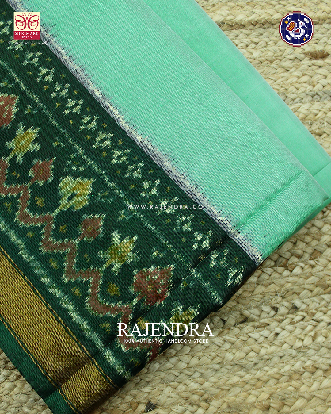 Traditional Gala Border Pastel Green Rajkot Patola Saree