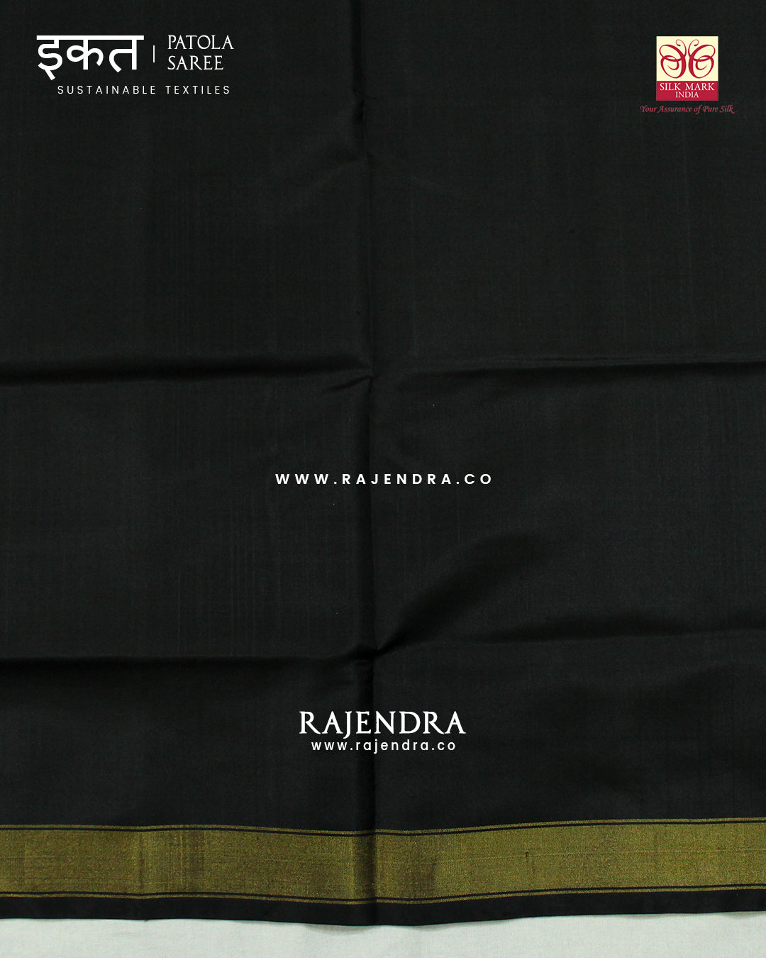 Traditional Manekchowk Design Peach Black Single Ikat Rajkot Patola Saree