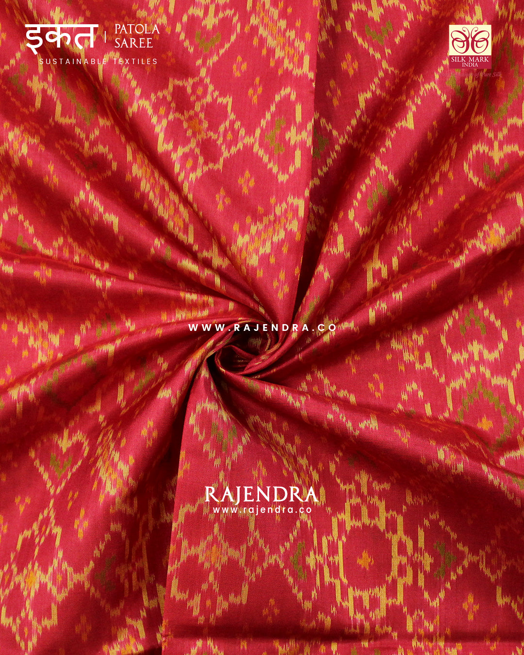 Traditional Manekchowk Design Peach Black Single Ikat Rajkot Patola Saree