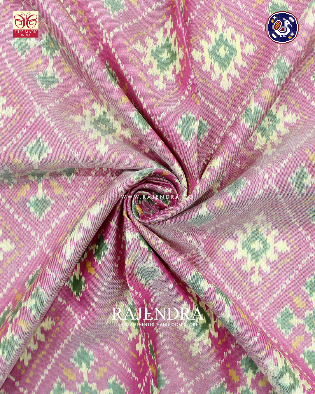 Traditional Chanda Design Pink and Baby Pink Rajkot Patola Saree