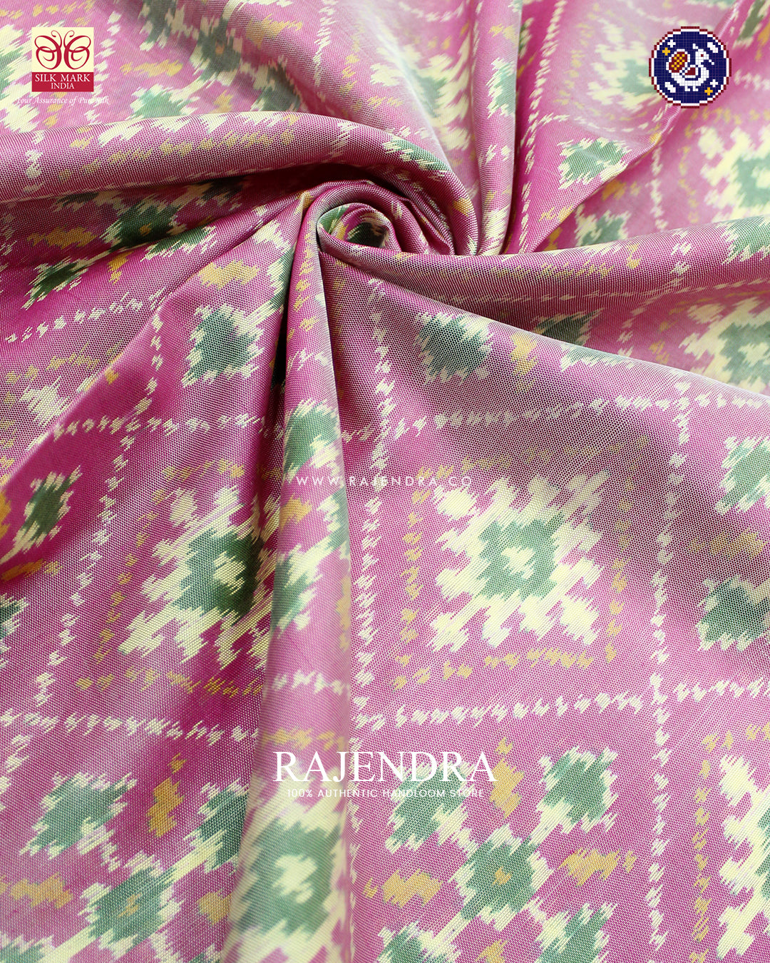 Traditional Chanda Design Pink and Baby Pink Rajkot Patola Saree
