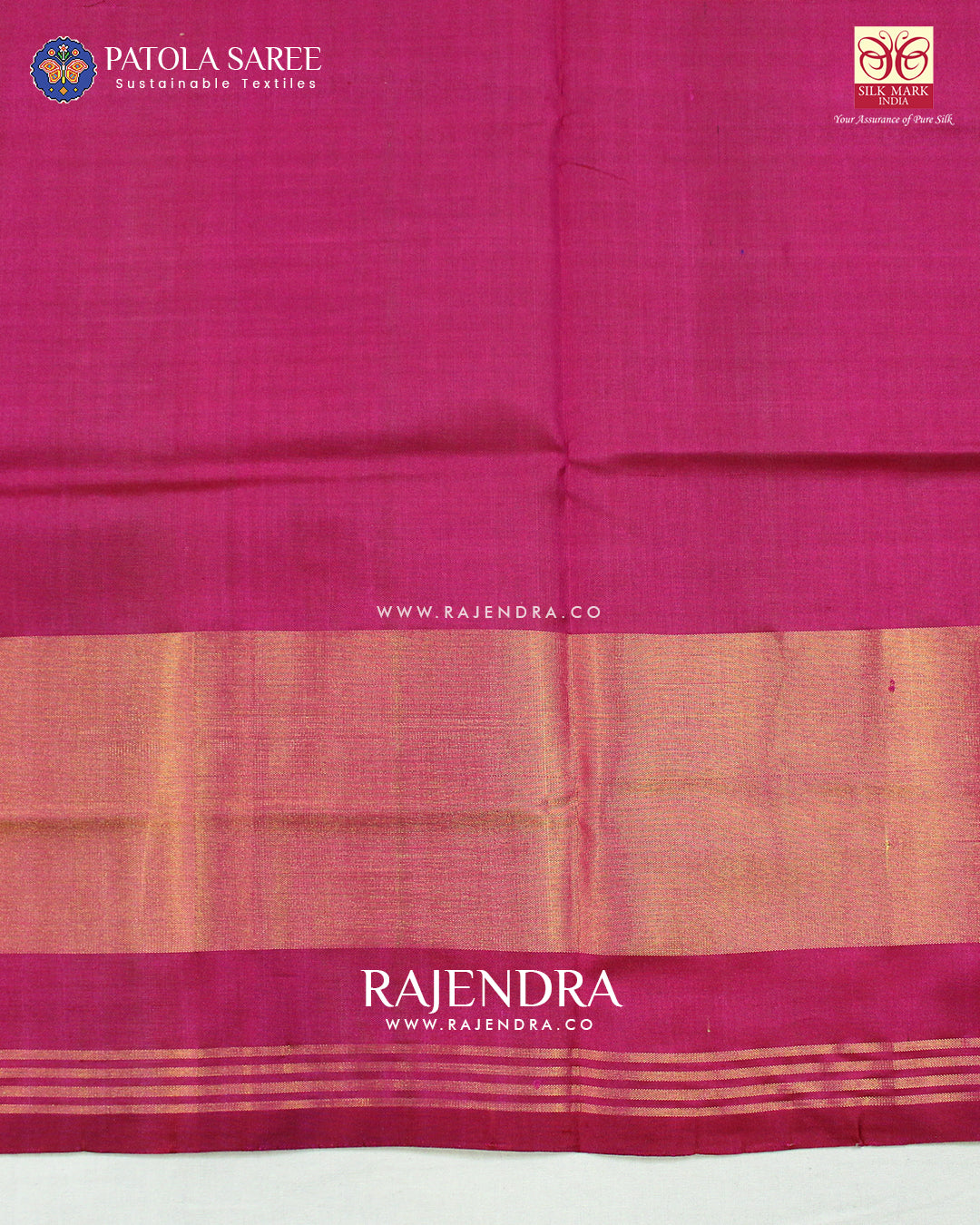 Exclusive Panchanda Design Pink and Blue Single Ikat Rajkot Patola Saree
