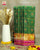 Traditional Zari Checks Pink and Green Single Ikat Rajkot Patola Saree