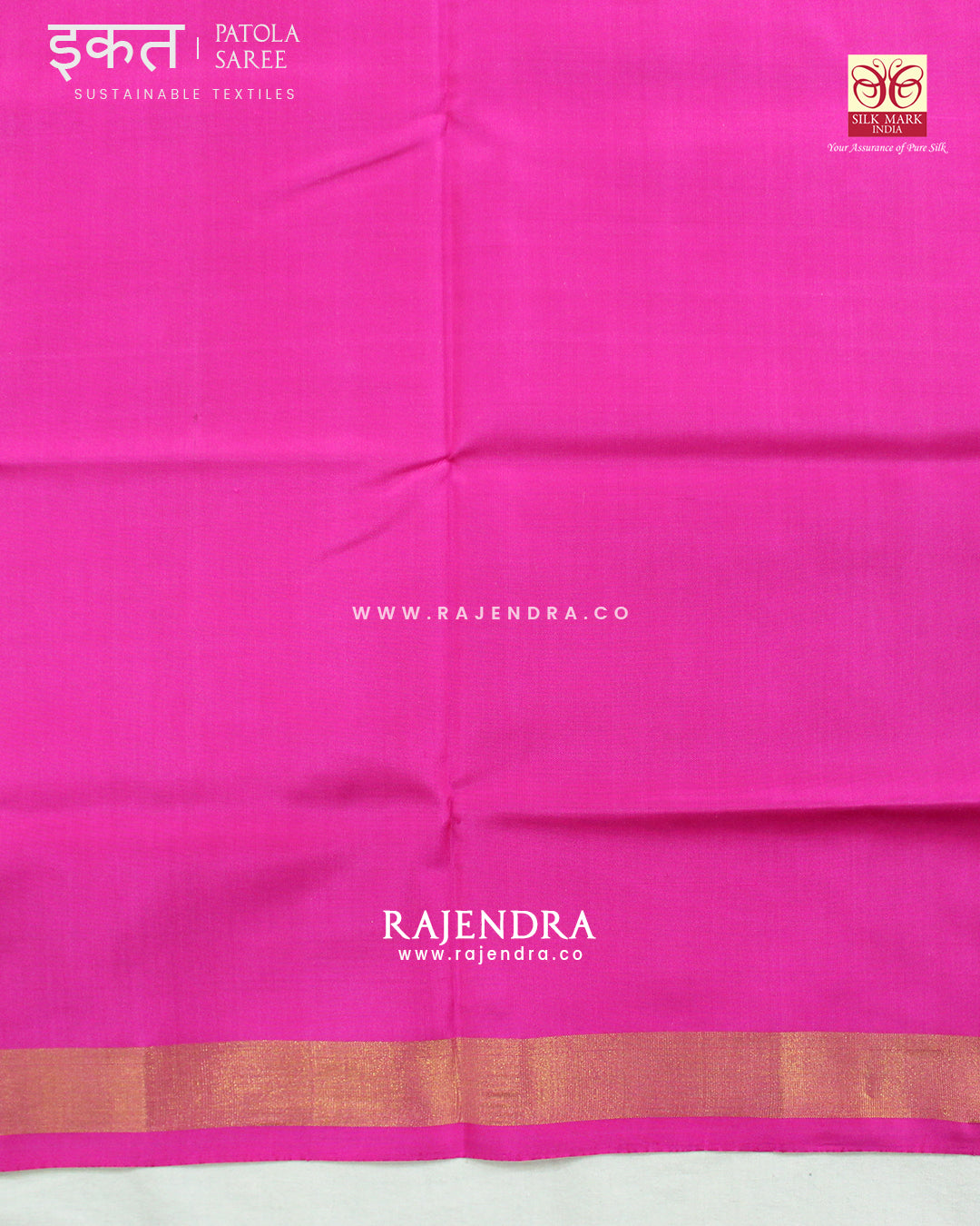 Traditional Hathi Popat Design Pink Single Ikat Rajkot Patola Saree