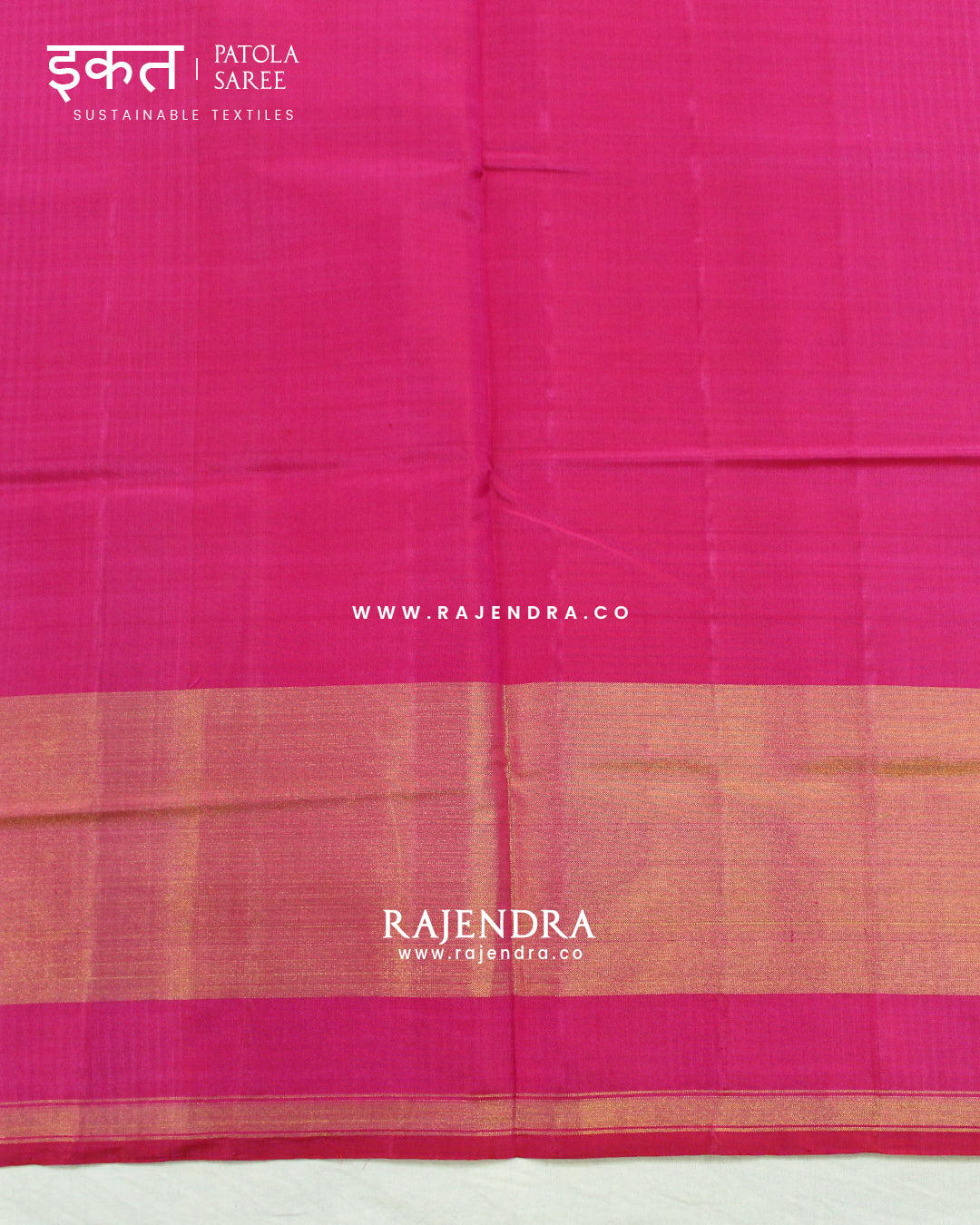 Traditional Sakali Design Pink and Light Blue Single Ikat Rajkot Patola Saree