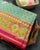 Traditional Sakali Design Pink and Light Blue Single Ikat Rajkot Patola Saree