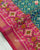 Traditional Buttonful Design Pink and Light Blue Single Ikat Rajkot Patola Saree