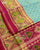 Traditional Sakali Design Pink and Light Blue Single Ikat Rajkot Patola Saree