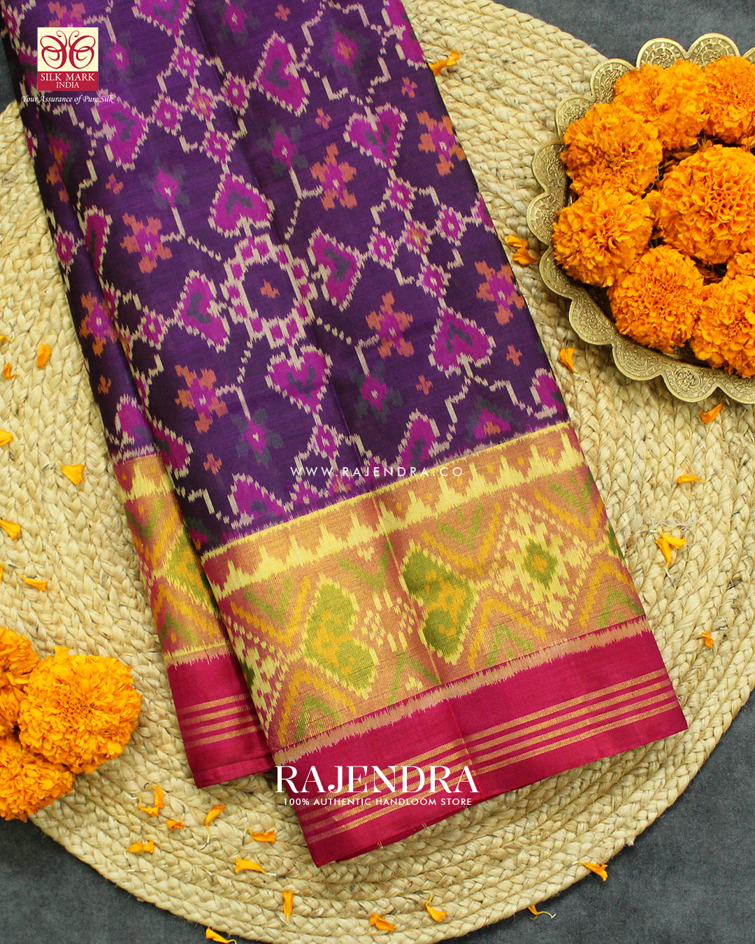 Traditional Manekchowk Pink and Magenta Rajkot Patola Saree