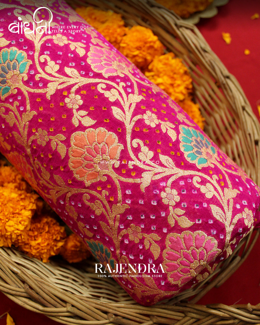 Traditional Meenakari Pink Pure Georgette Banarasi Bandhani Saree