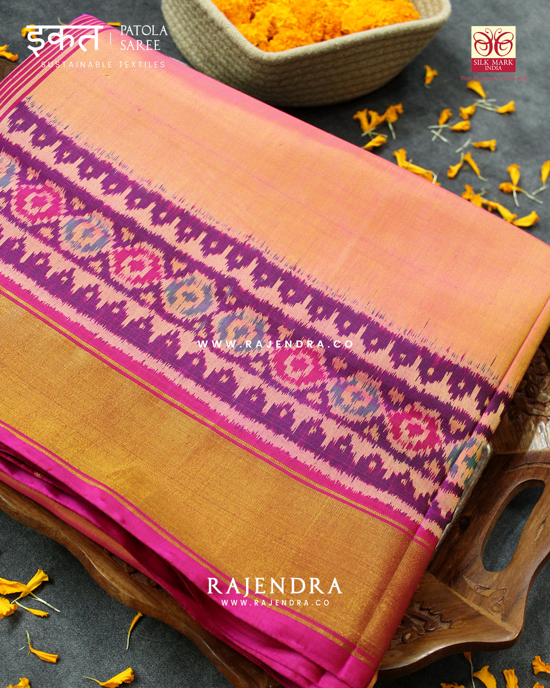 Traditional Gala Border Single Ikat Rajkot Patola Saree
