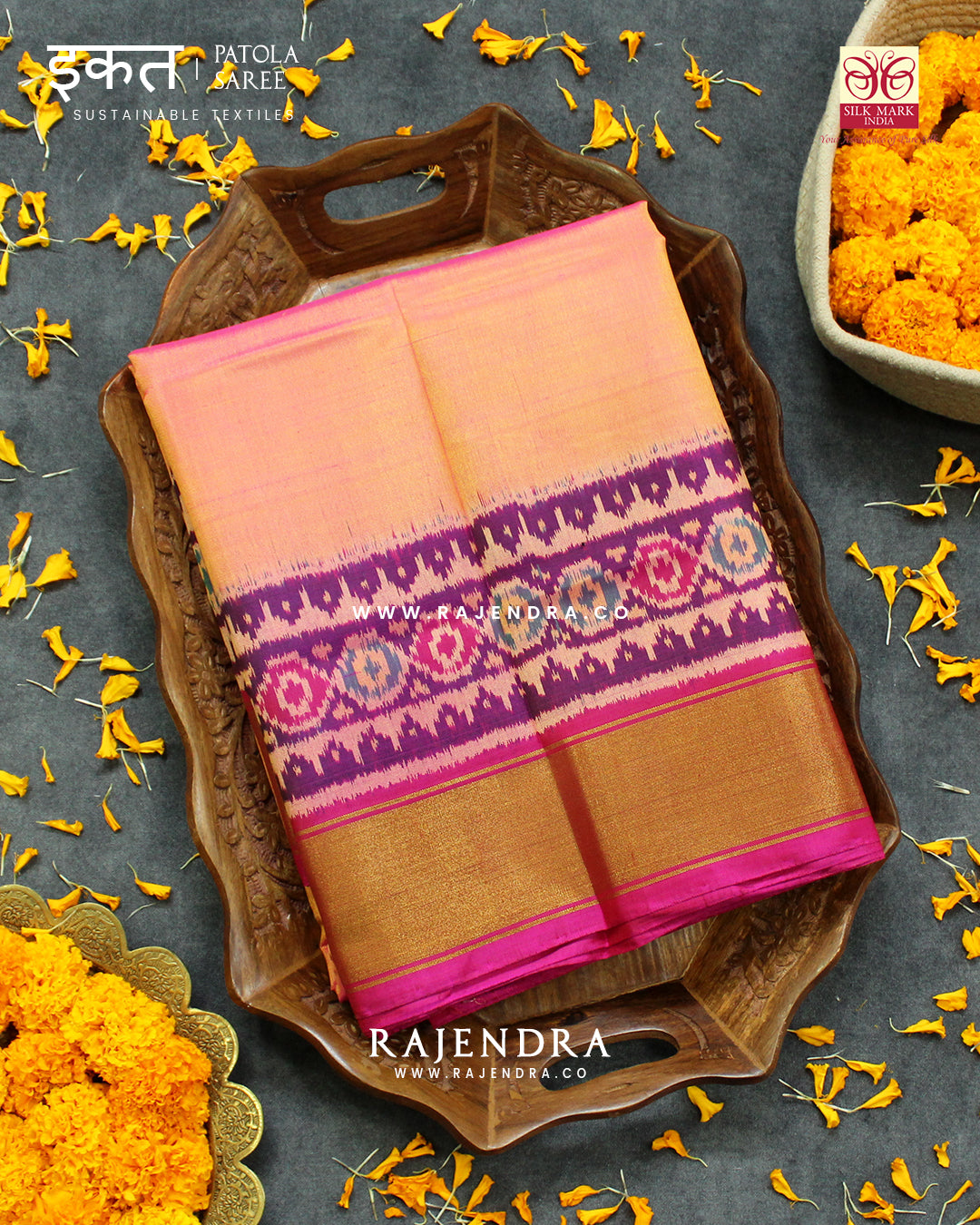 Traditional Gala Border Single Ikat Rajkot Patola Saree