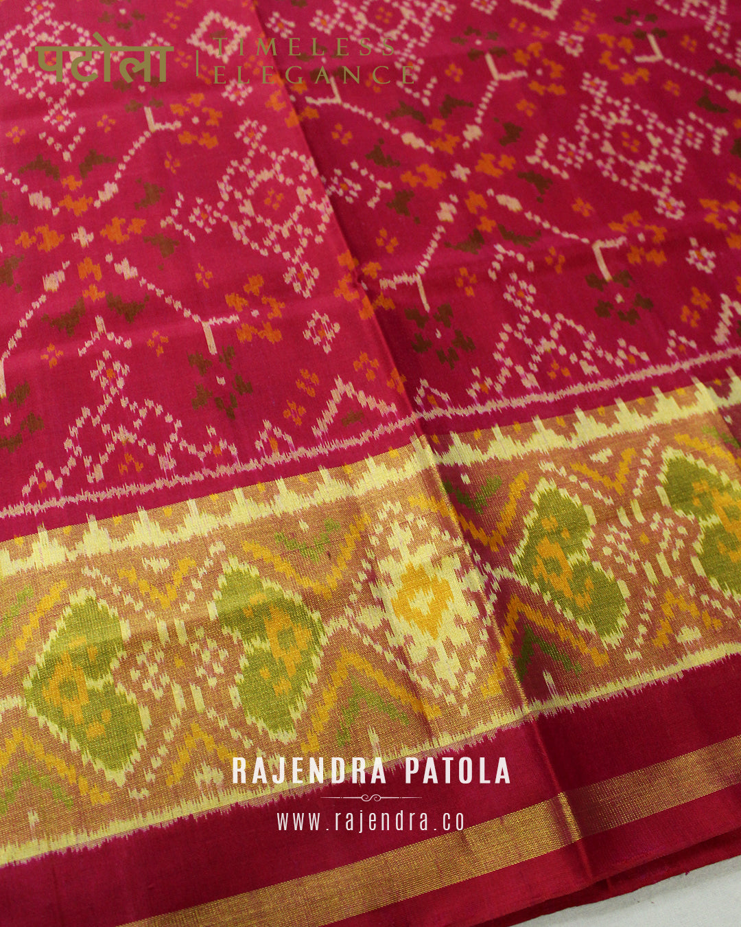 Traditional Navratna Bhat Single Ikat Rajkot Patola Saree