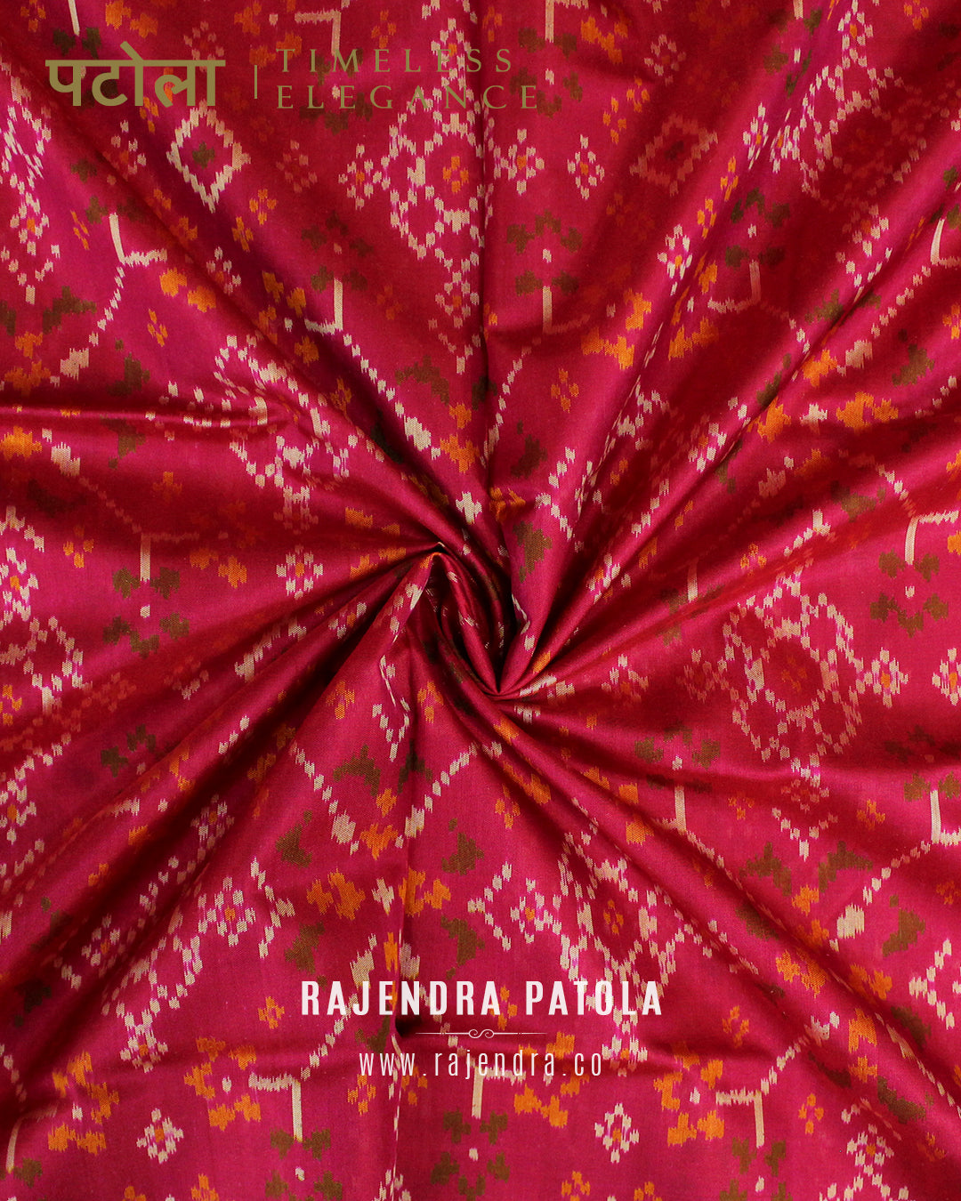 Traditional Navratna Bhat Single Ikat Rajkot Patola Saree