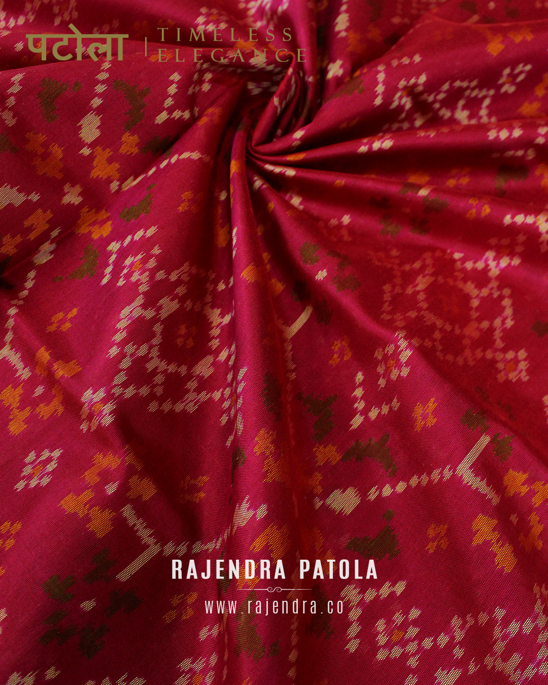 Traditional Navratna Bhat Single Ikat Rajkot Patola Saree