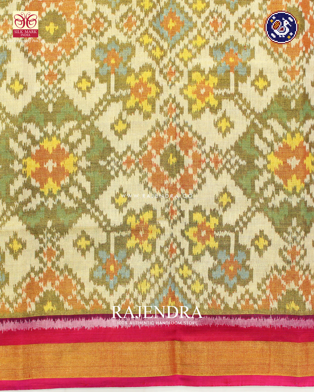 Exclusive Zari Tissue Gala Border Pink Orange Rajkot Patola Saree