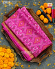 Traditional Panchanda Design Pink Single Ikat Rajkot Patola Saree