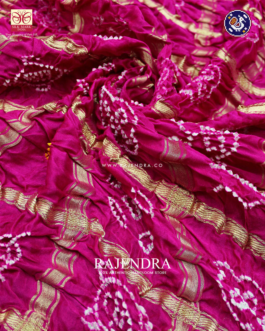 Traditional Pure Gaji Silk Pink Gharchola Bandhani Saree