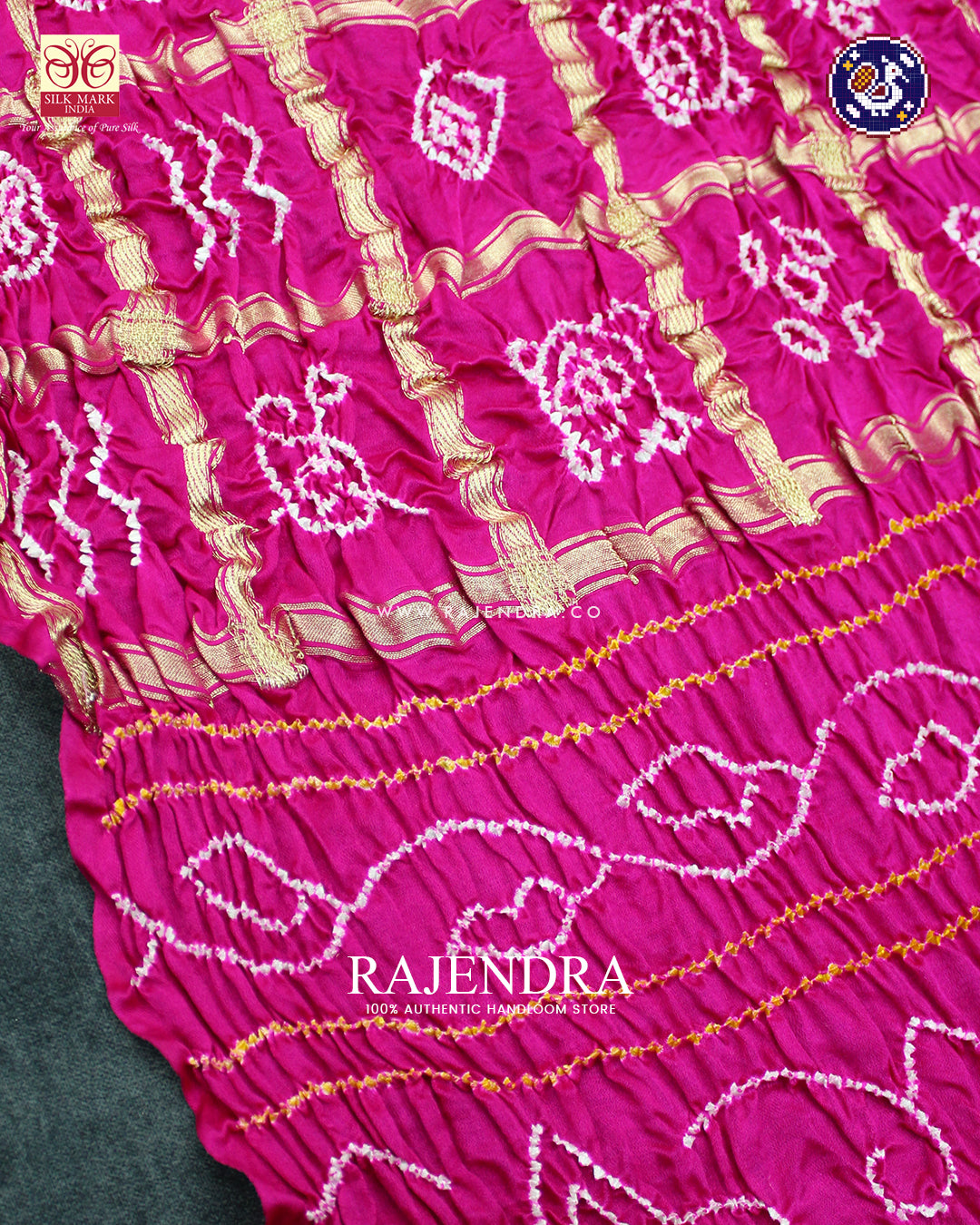 Traditional Pure Gaji Silk Pink Gharchola Bandhani Saree