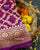 Traditional Khadi Georgette Pink and Purple Banarasi Bandhani Saree