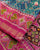 Traditional Manekchowk Pink and Blue Single Ikat Rajkot Patola Saree