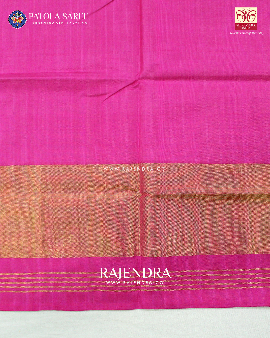 Traditional Hathi Popat Design Pink White Single Ikat Rajkot Patola Saree