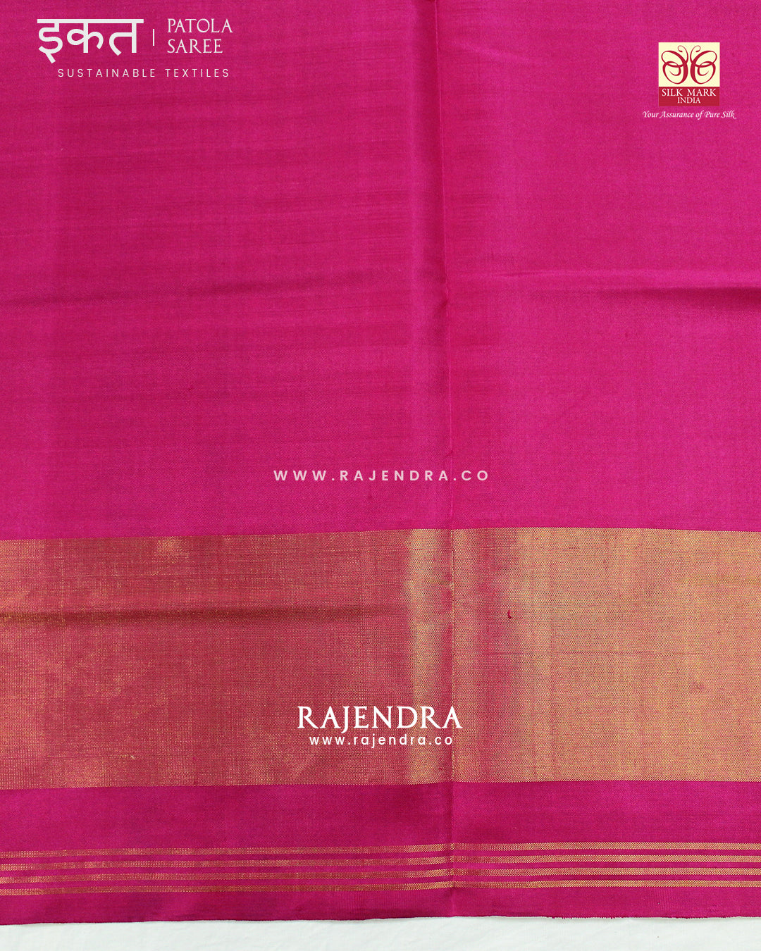 Traditional Manekchowk Pink Off-White Single Ikat Rajkot Patola Saree