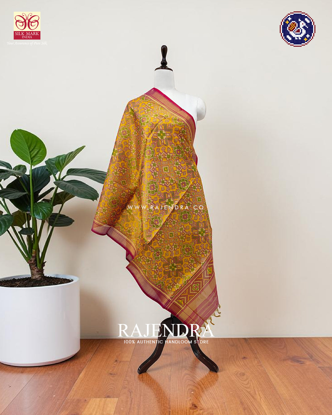 Traditional Navratna Design Zari Tissue Rajkot Patola Dupatta