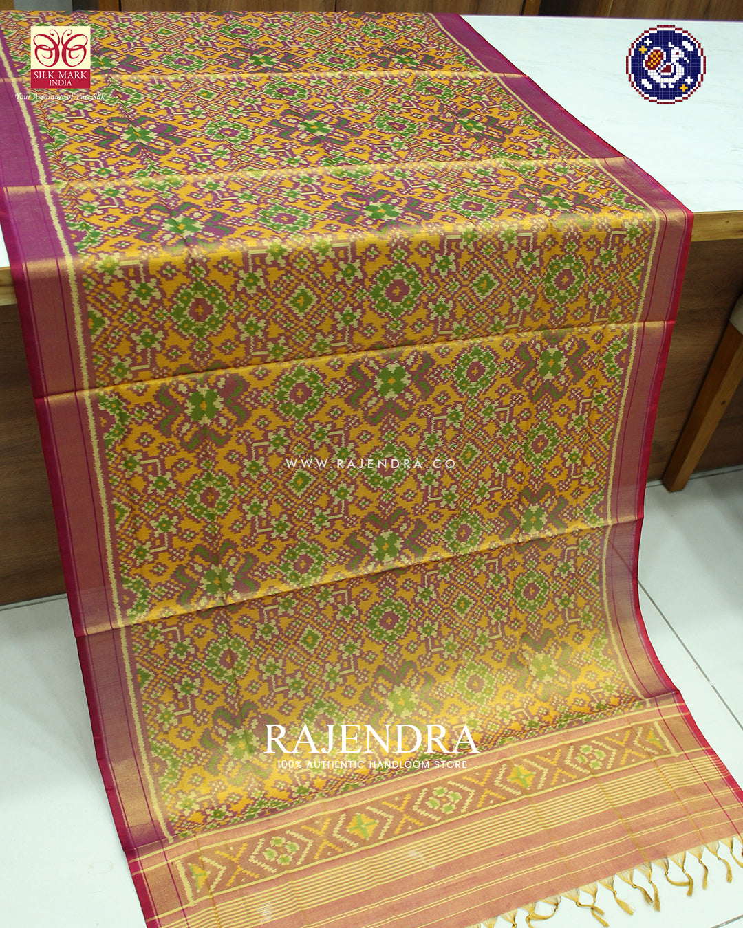 Traditional Navratna Design Zari Tissue Rajkot Patola Dupatta