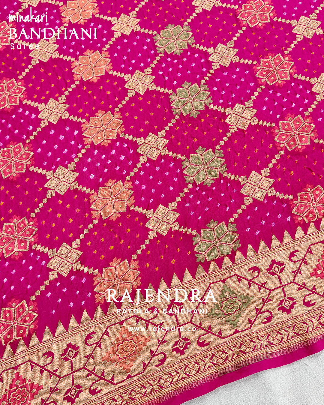 Traditional Minakari Pure Georgette Banarasi Bandhani Saree
