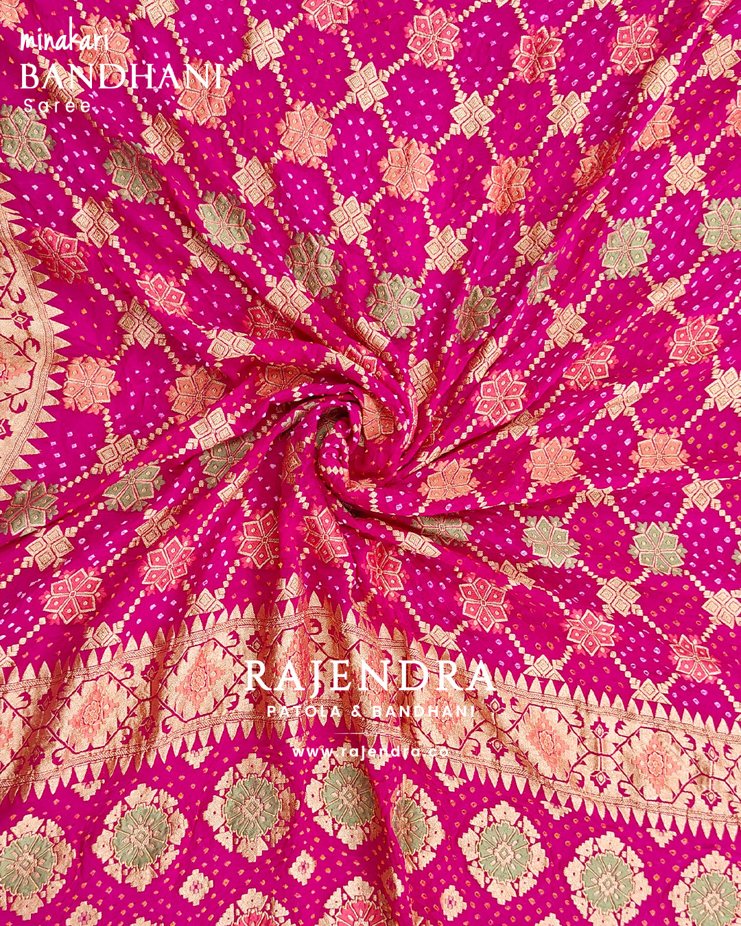 Traditional Minakari Pure Georgette Banarasi Bandhani Saree
