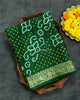 Traditional Nakshi Border Pure Gaji Silk Bandhani Saree with Mukesh Work
